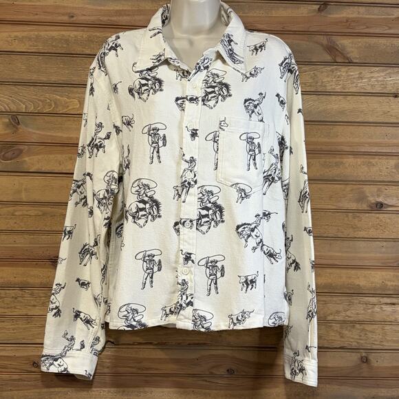 BDG Urban Outfitters Men’s Western Flannel Shirt Size M Cowboy NWT - Picture 1 of 14